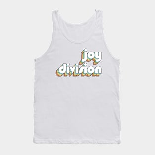 Joy Division - Retro Rainbow Typography Faded Style Tank Top